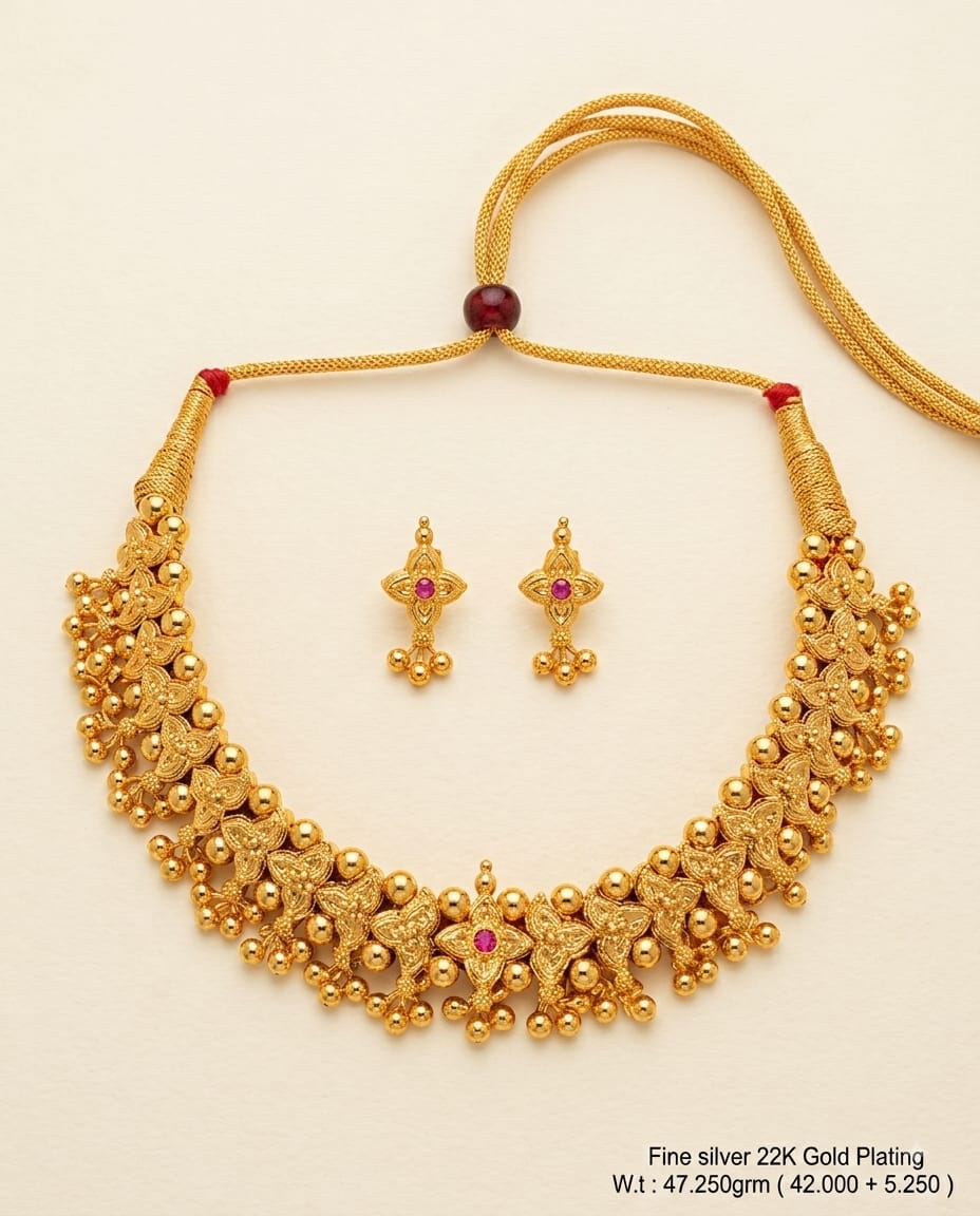 rajkamal silver short necklace