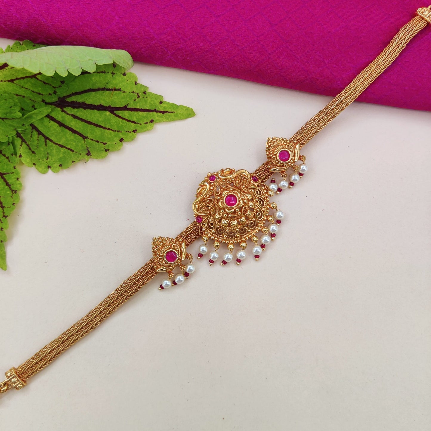 rajmukut antique choker