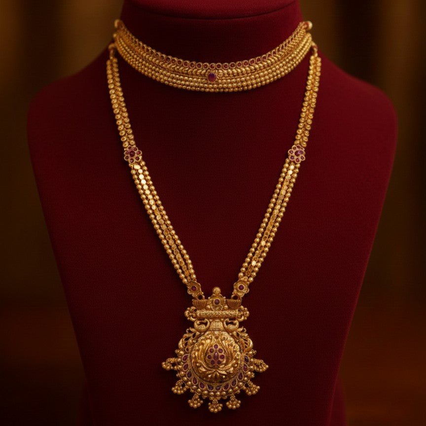 rantsakhi antique necklace set