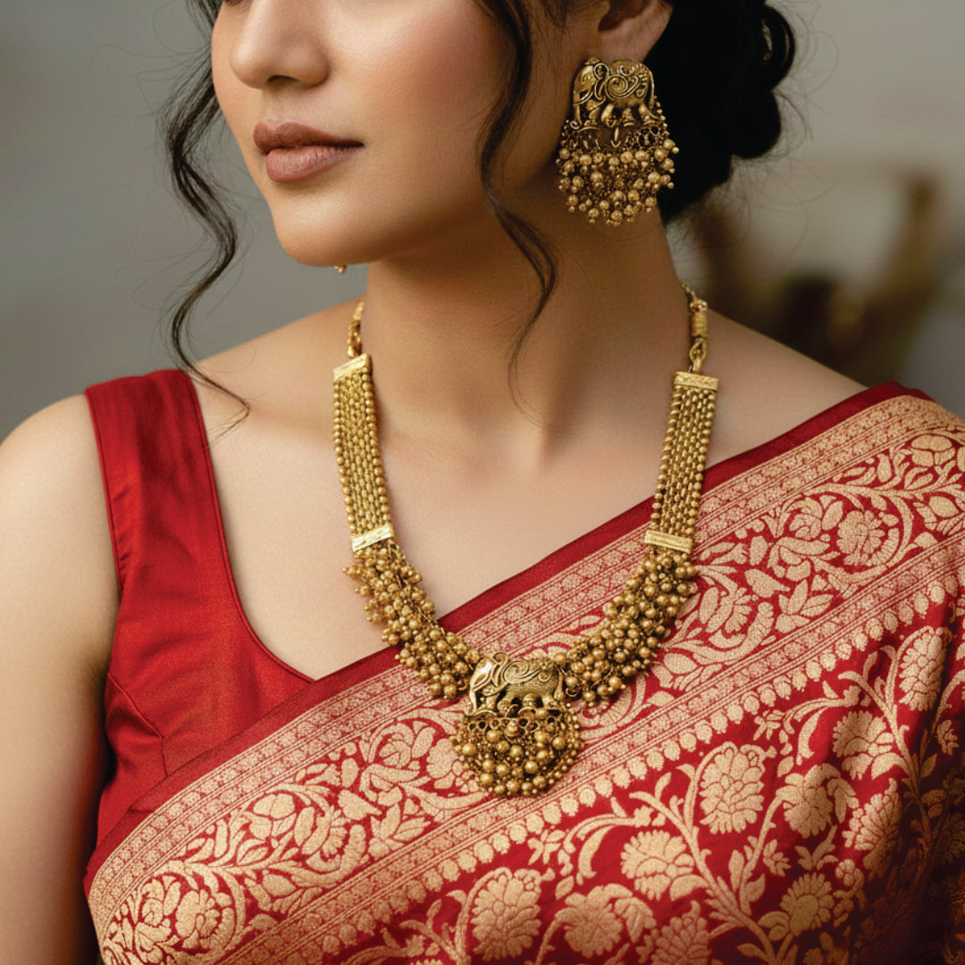 nabhangana antique short necklace