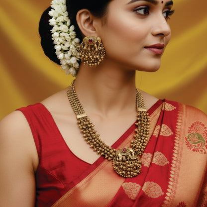 Gajamukhi Antique Short Necklace