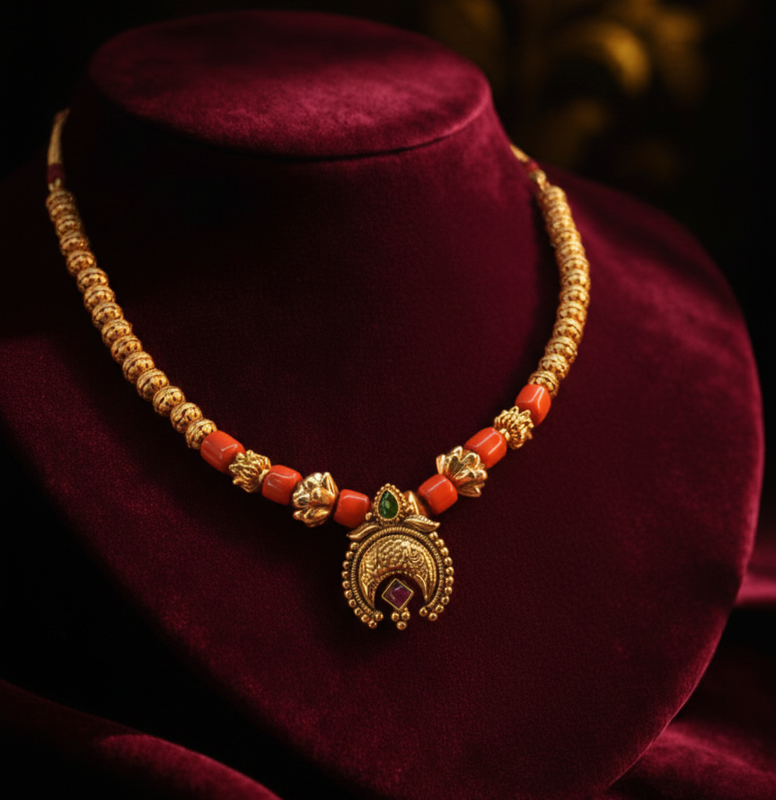 ratnamugdha antique short necklace