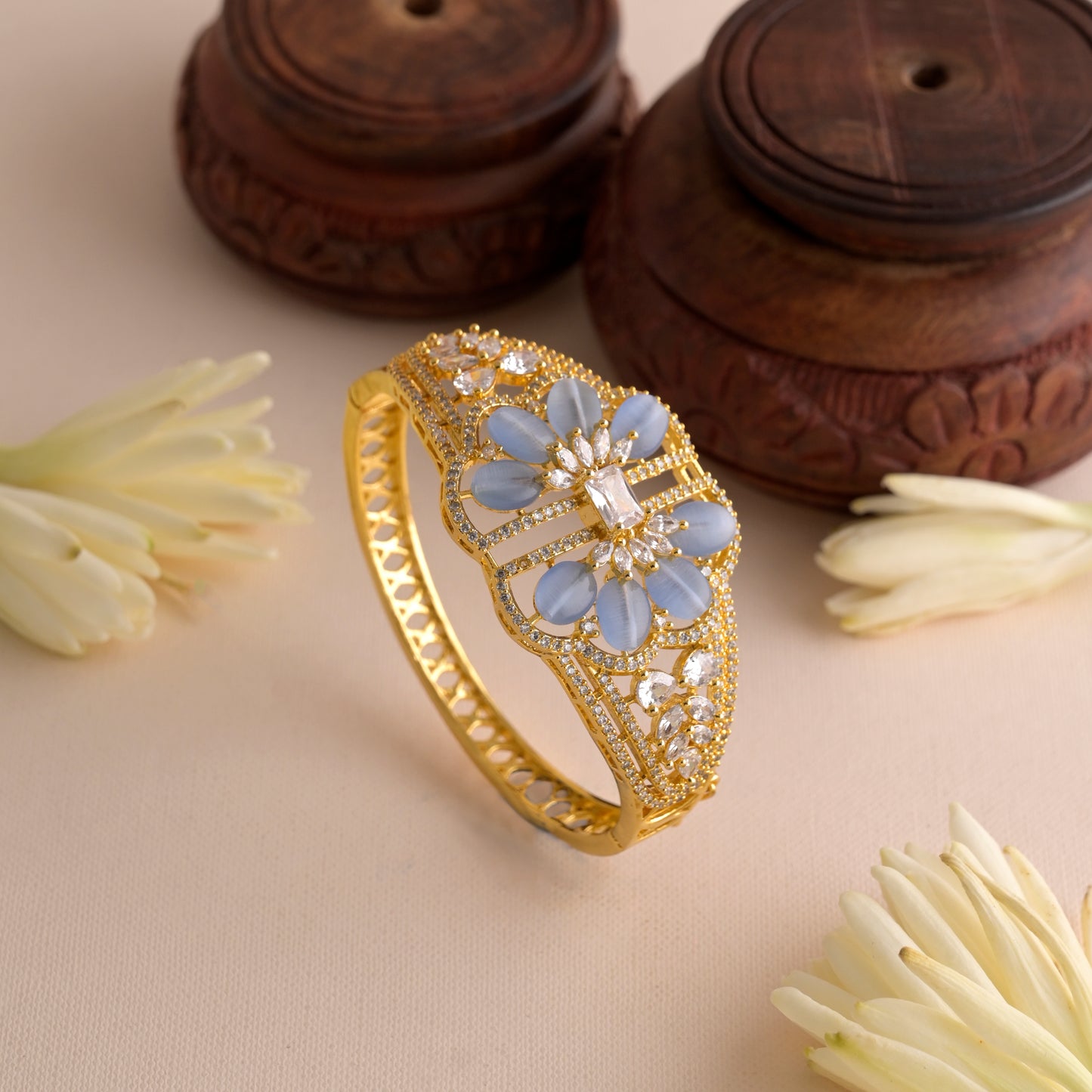 blue blossom american diamond bracelet