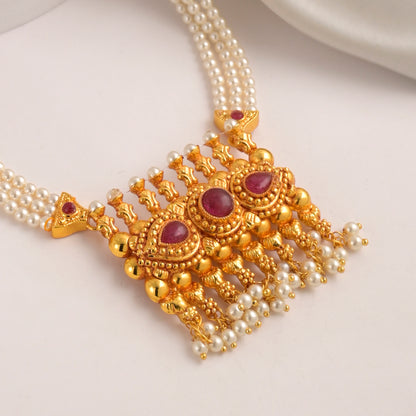 Chandrika Ruchi Antique Pearl Long Necklace