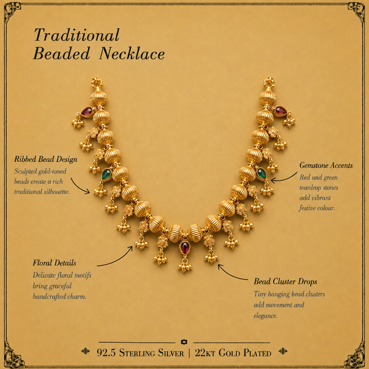 silver saaj necklace