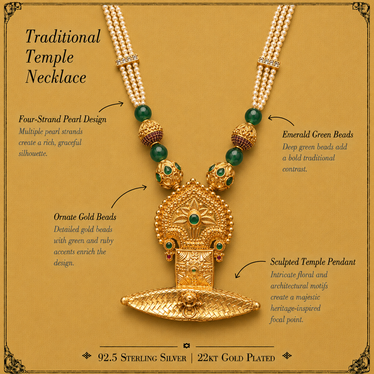 silver singhasan necklace