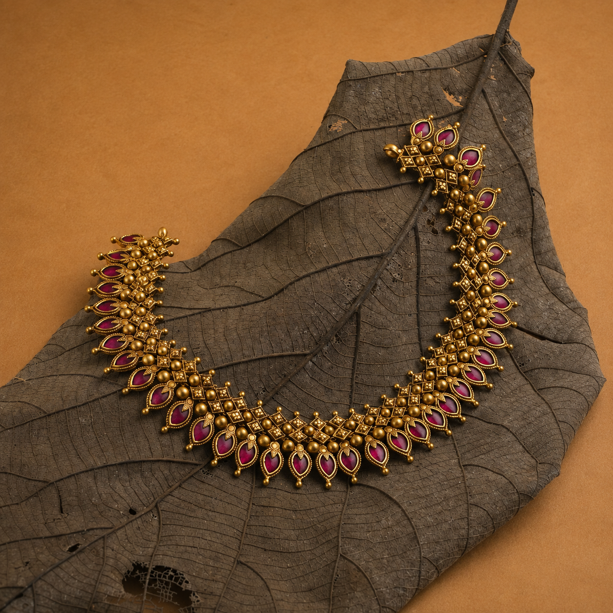 antique gold traditional koiree haar