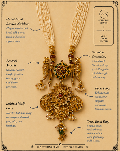 Navratna Silver Necklace