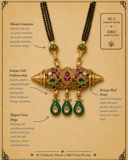 Green Stone Pearl Cluster Necklace