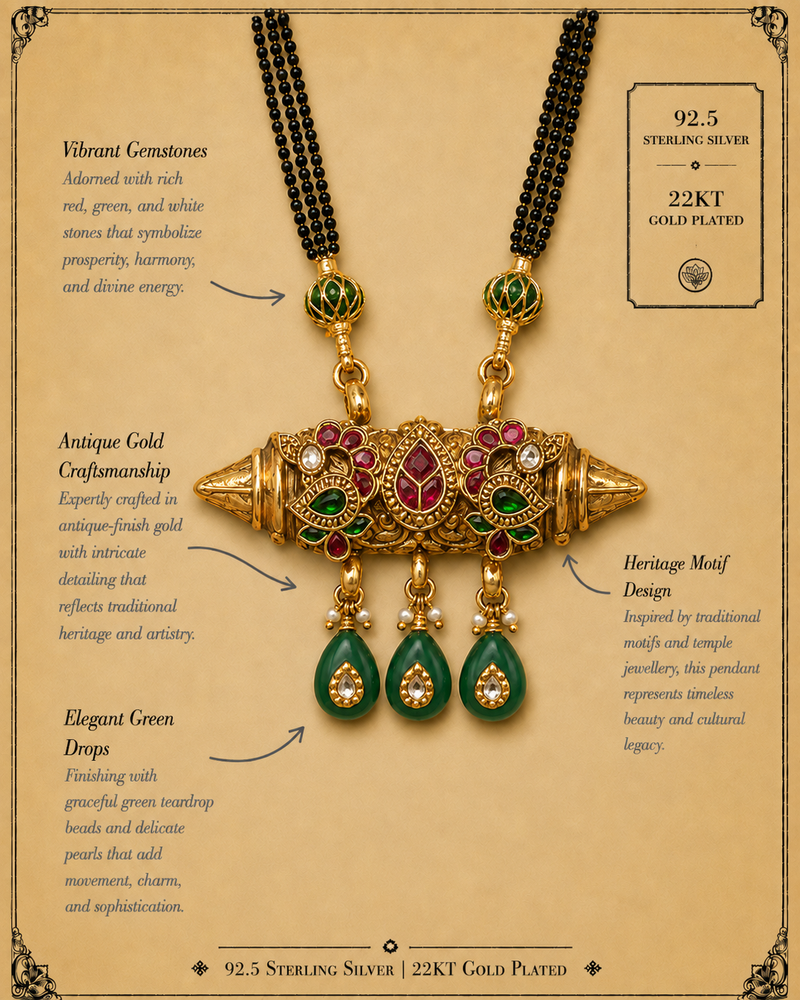 Green Stone Pearl Cluster Necklace