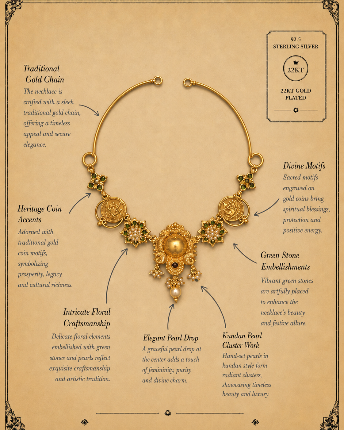 lotus pearl chain necklace