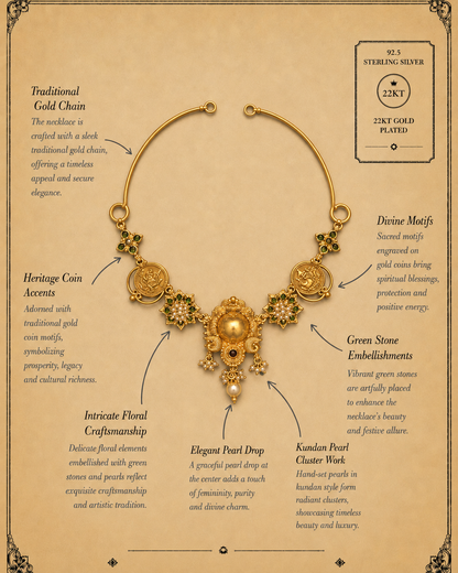 Lotus Pearl Chain Necklace