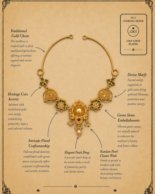 Lotus Pearl Chain Necklace