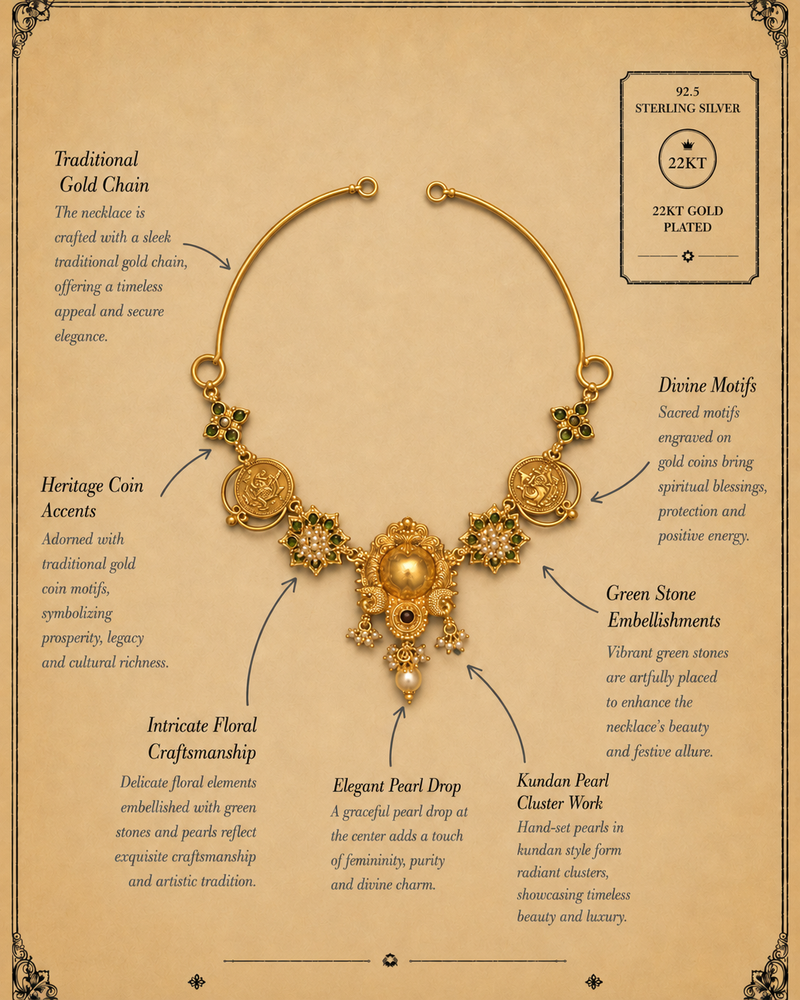 Lotus Pearl Chain Necklace