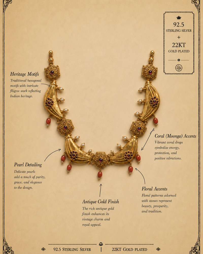 Coral Pearl Bird Pendant Necklace