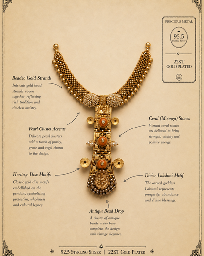 Moonga Lakshmi SIlver Necklace