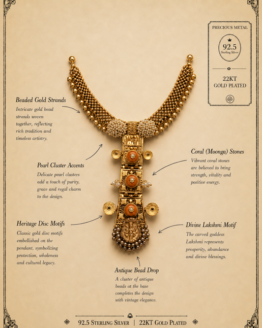 Moonga Lakshmi SIlver Necklace