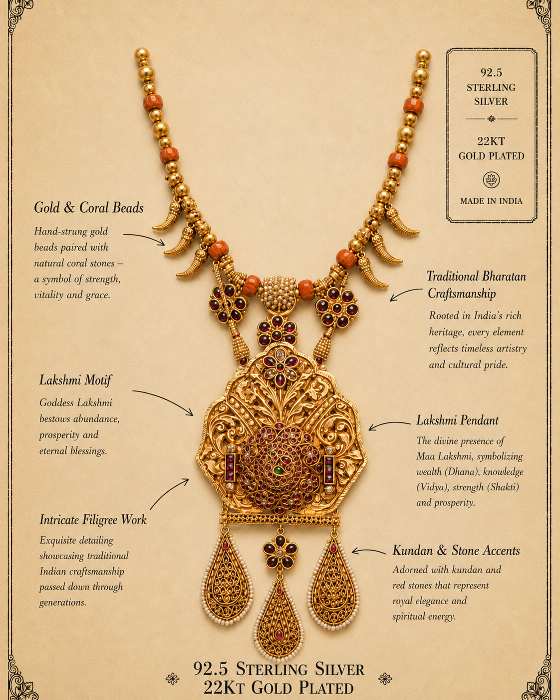 peacock medallion heritage necklace