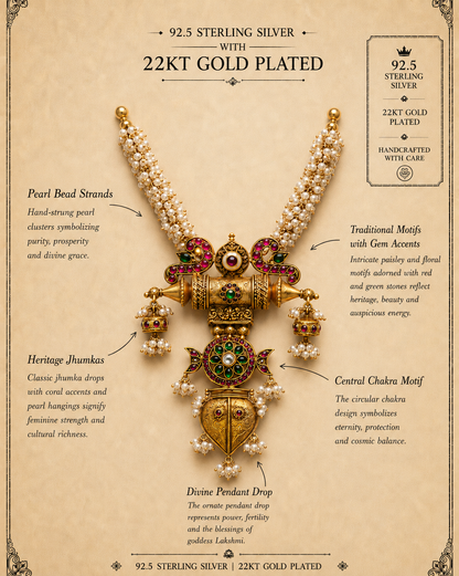 Chakra Jhumka Pearl Necklace