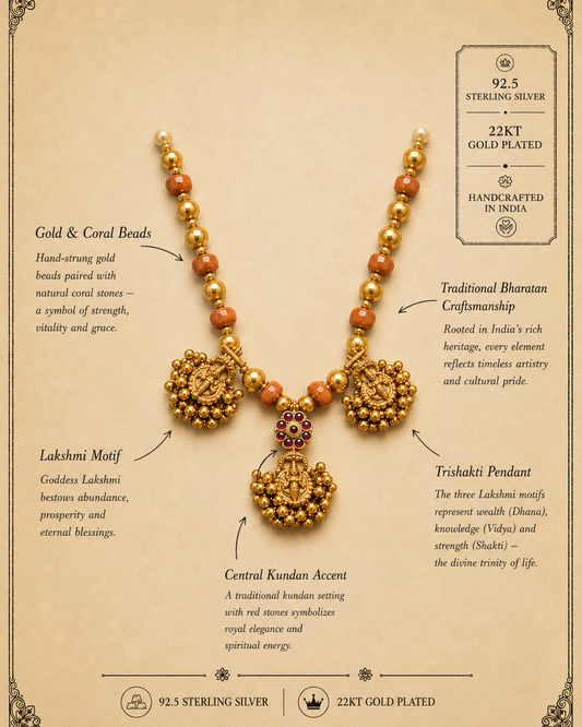 Trishakti Lakshami Coral Necklace
