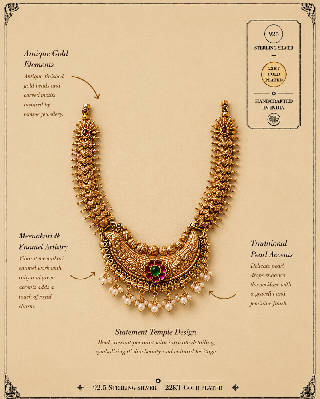 lakshmi coin bead necklace