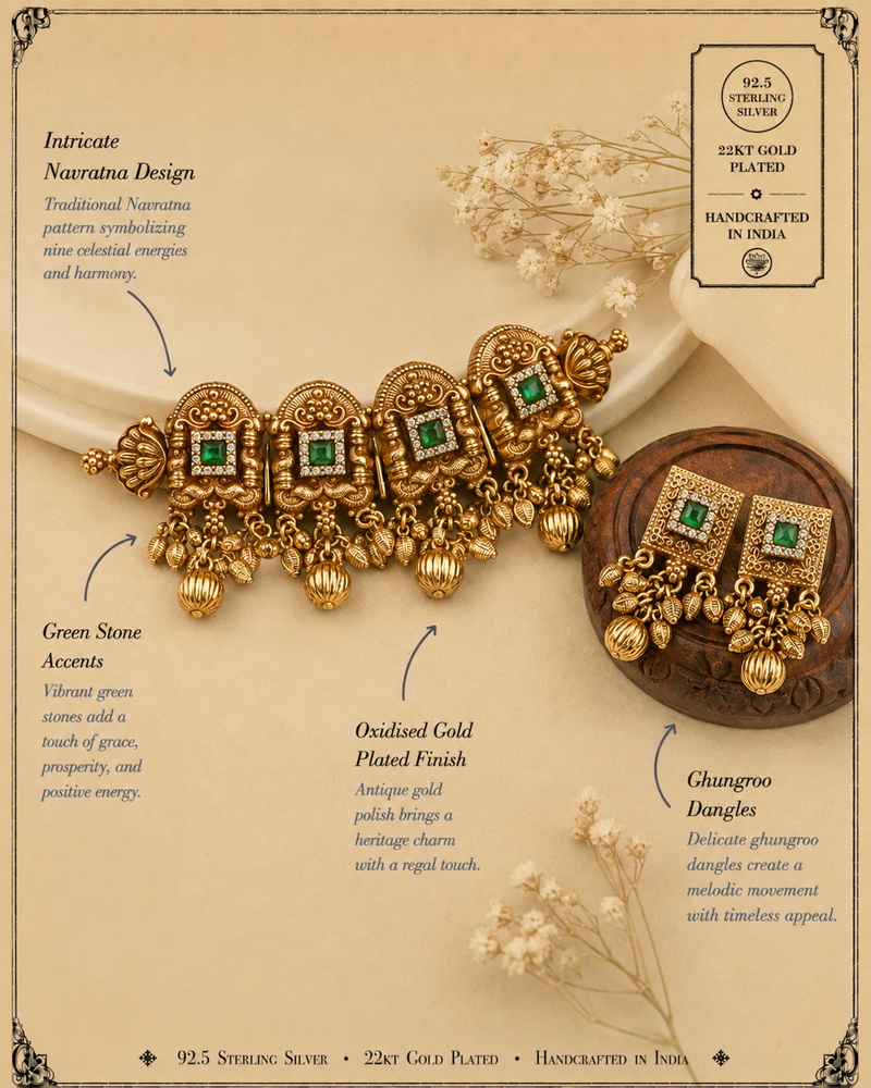 Nakshi Silver Choker Combo