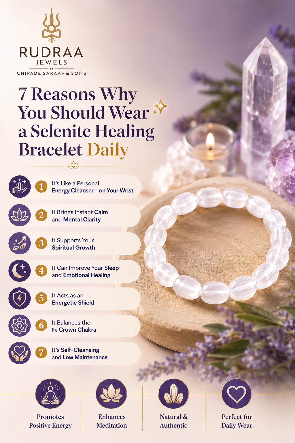 selenite bracelet