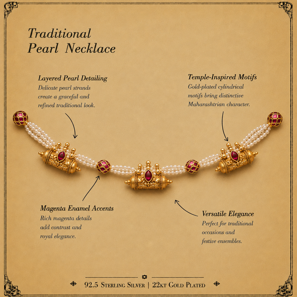 padmaragini silver necklace