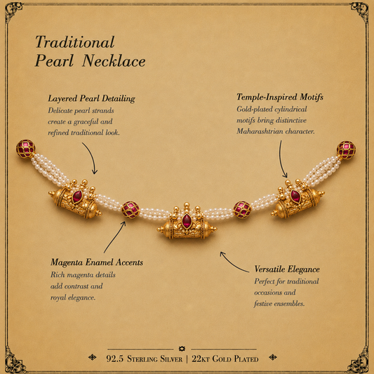 Padmaragini Silver Necklace