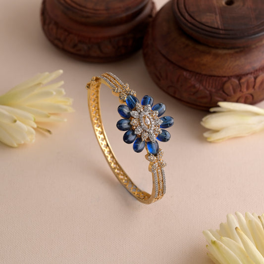 Cubic Zirconia Blue Flower American Diamond Bracelet
