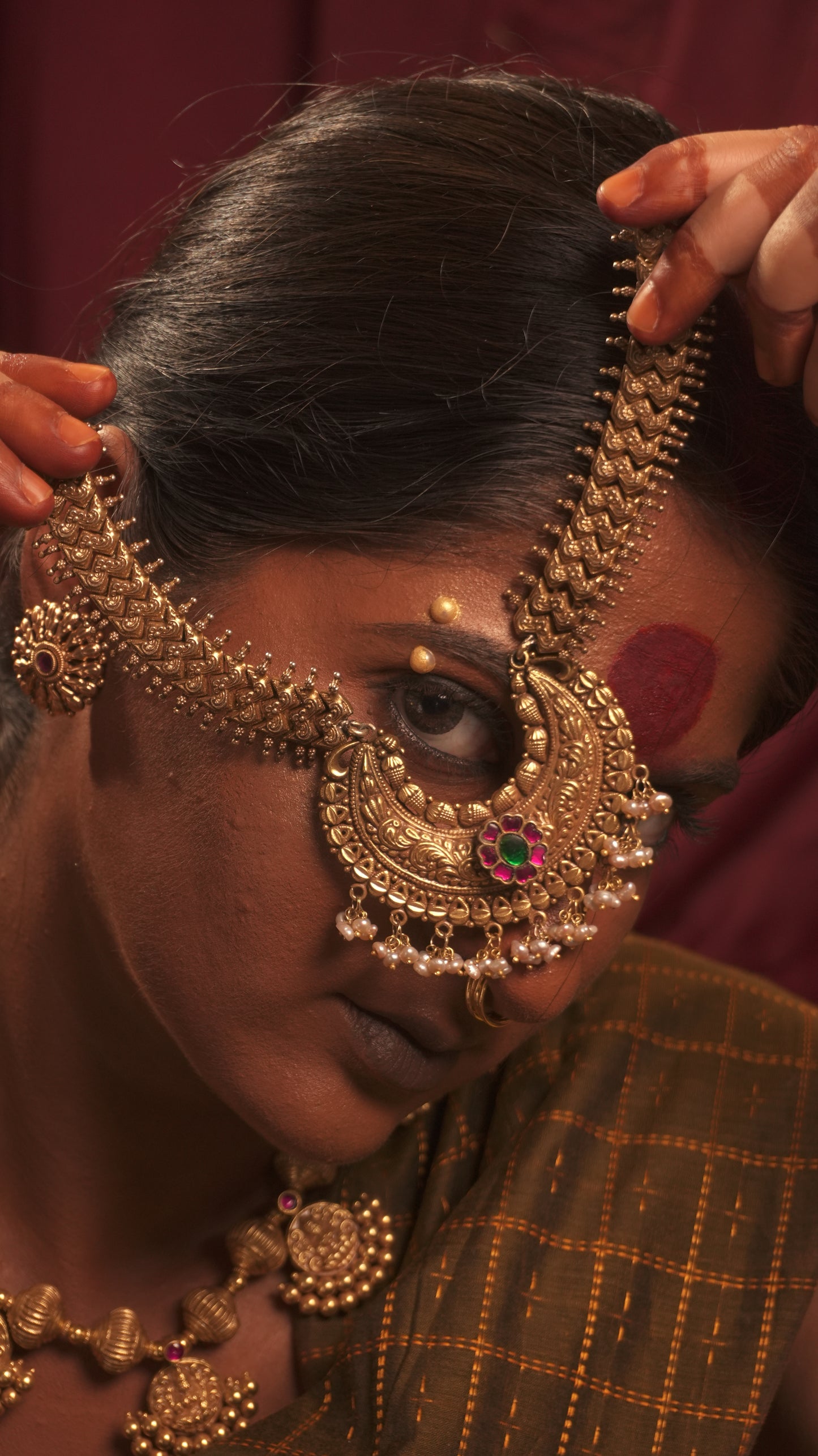 lakshmi coin bead necklace