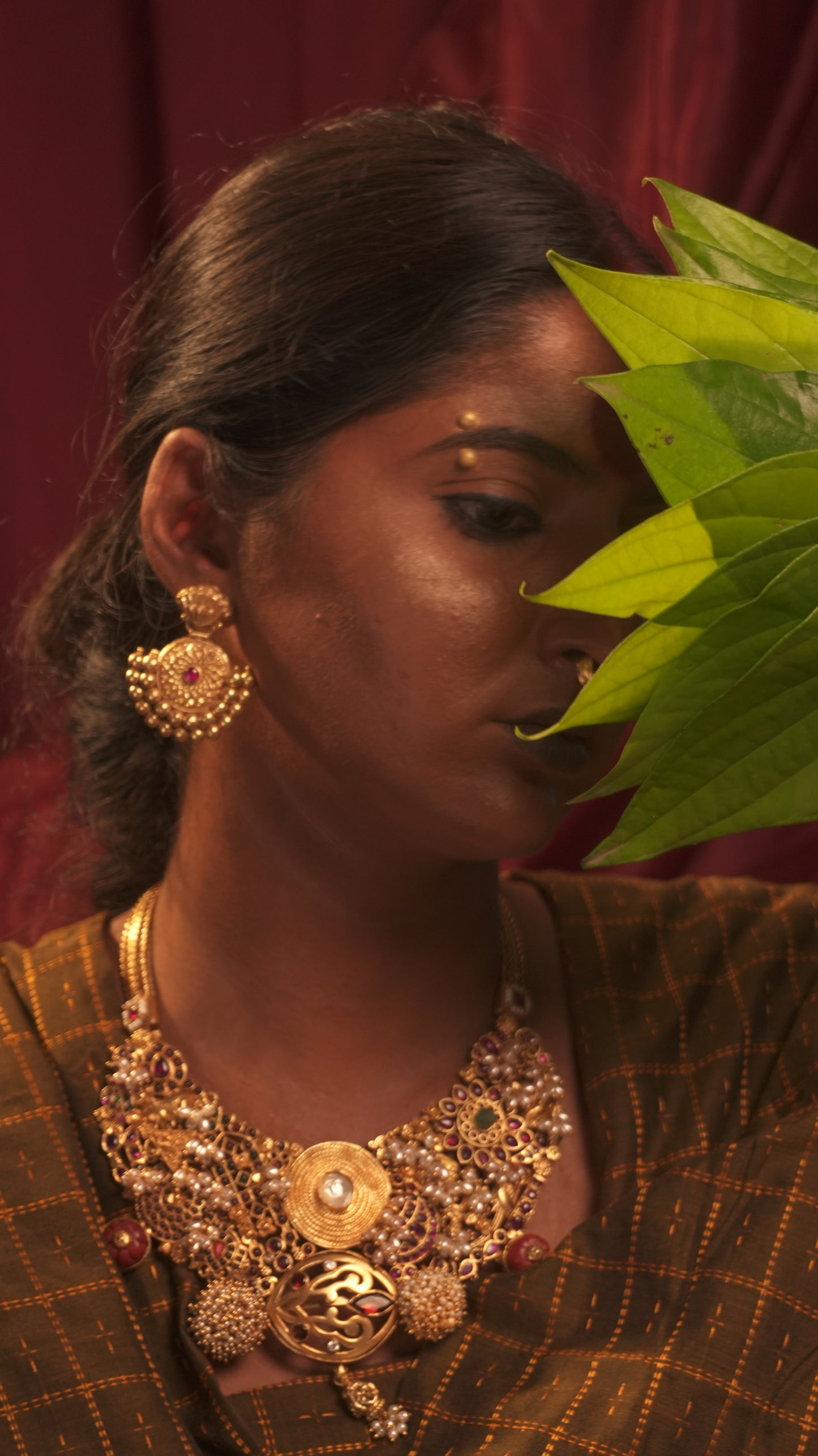 rajwadi silver choker