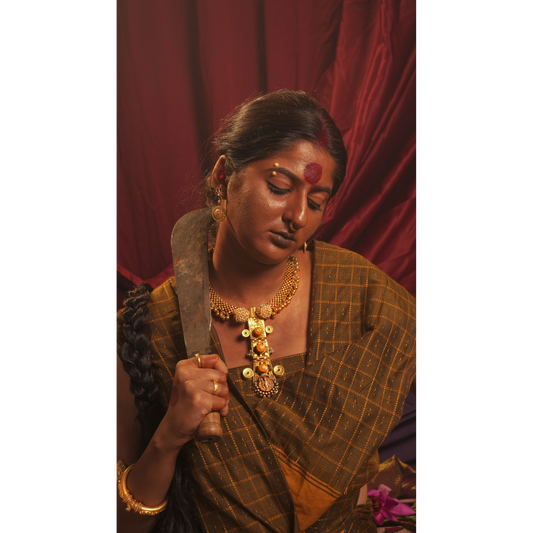 Moonga Lakshmi SIlver Necklace
