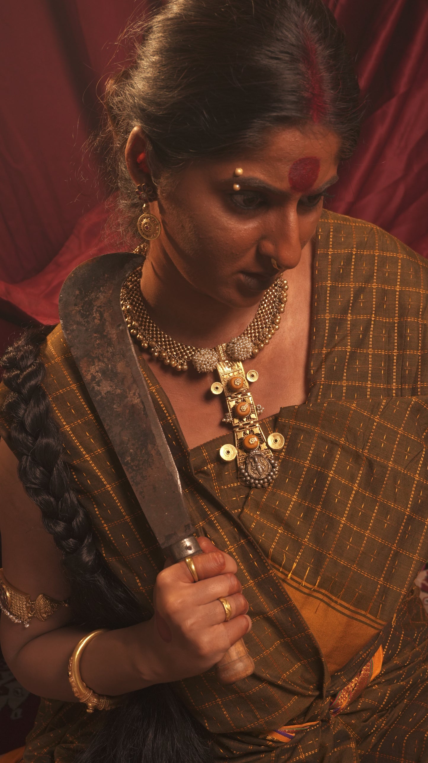 moonga lakshmi silver necklace