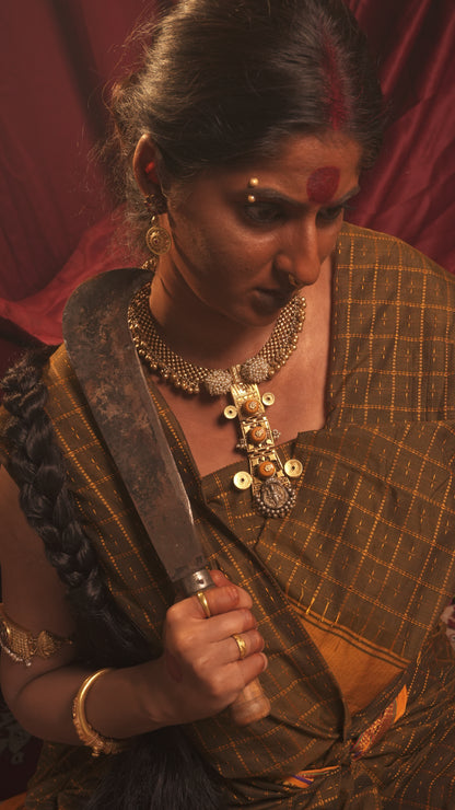 Moonga Lakshmi SIlver Necklace
