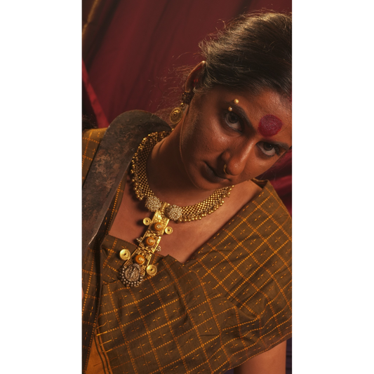 Moonga Lakshmi SIlver Necklace