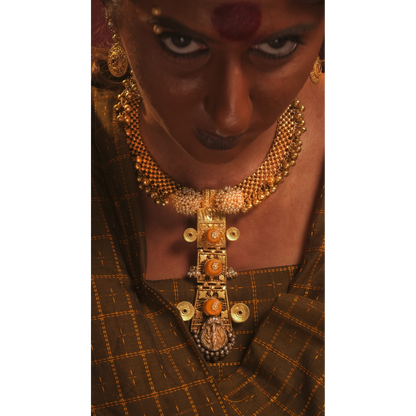 Moonga Lakshmi SIlver Necklace
