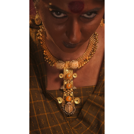 Moonga Lakshmi SIlver Necklace