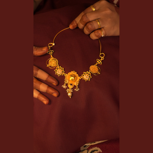 Lotus Pearl Chain Necklace