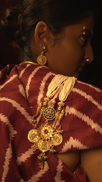 Navratna Silver Necklace