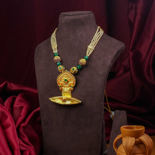Silver Singhasan Necklace
