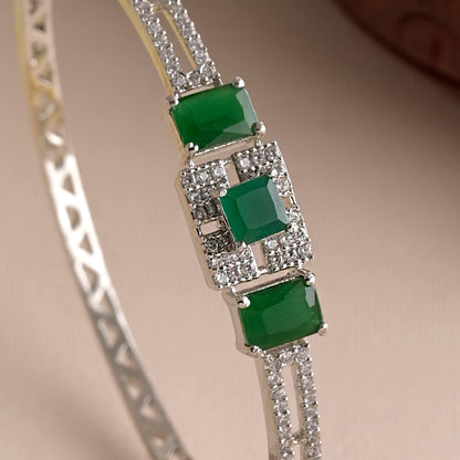 Emerald Trinity American Diamond Bracelet