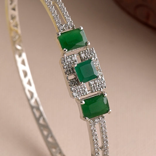 Emerald Trinity American Diamond Bracelet