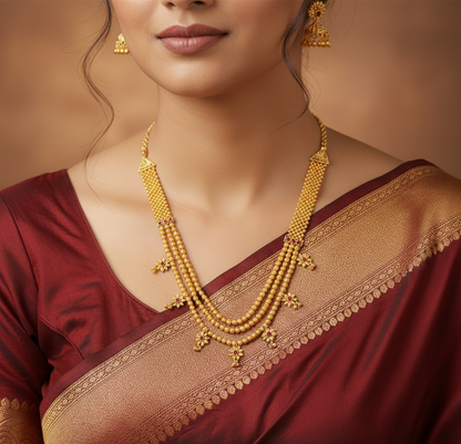 Rajratanika Long Kolhapuri Thushi Necklace