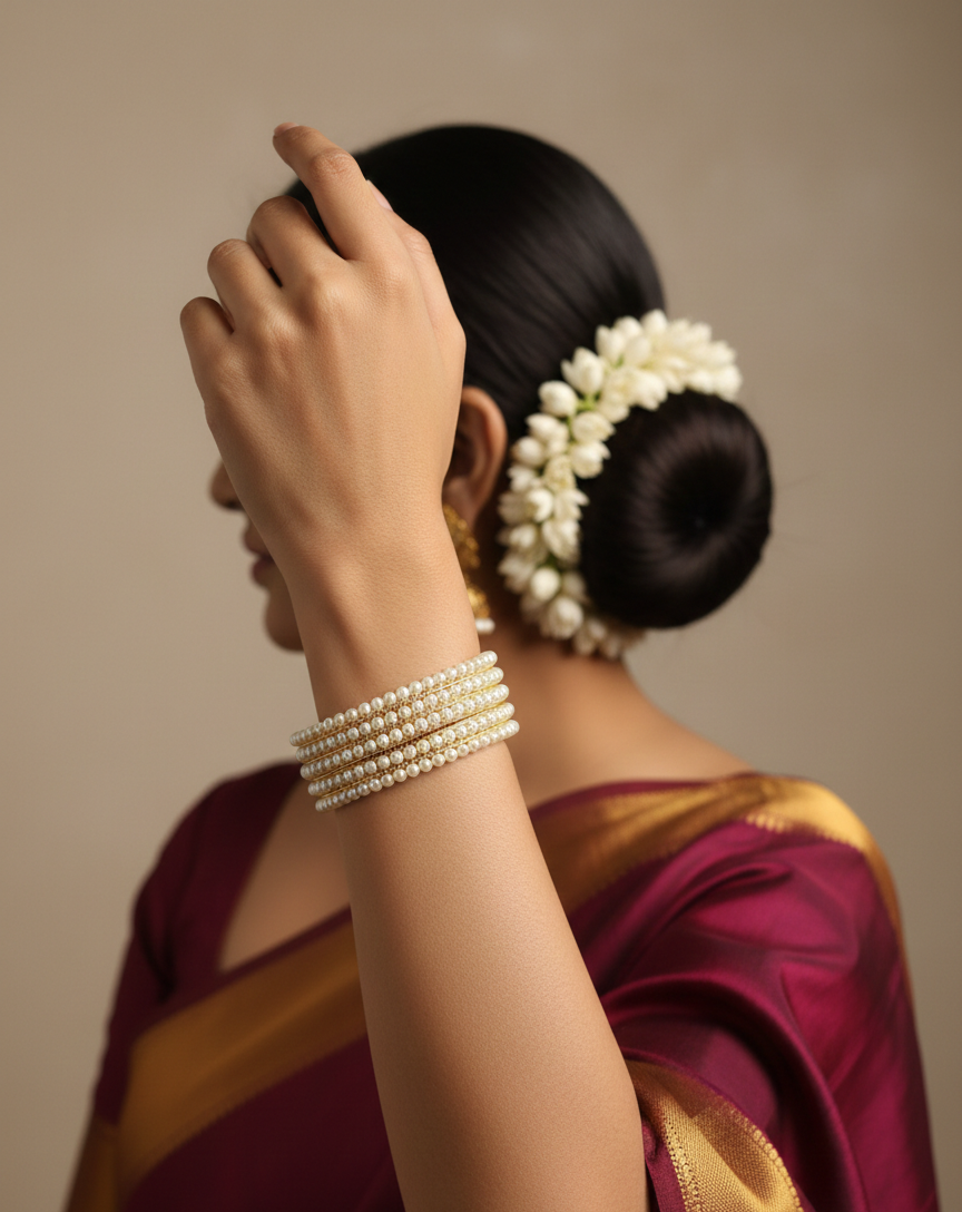 string pearl bangles