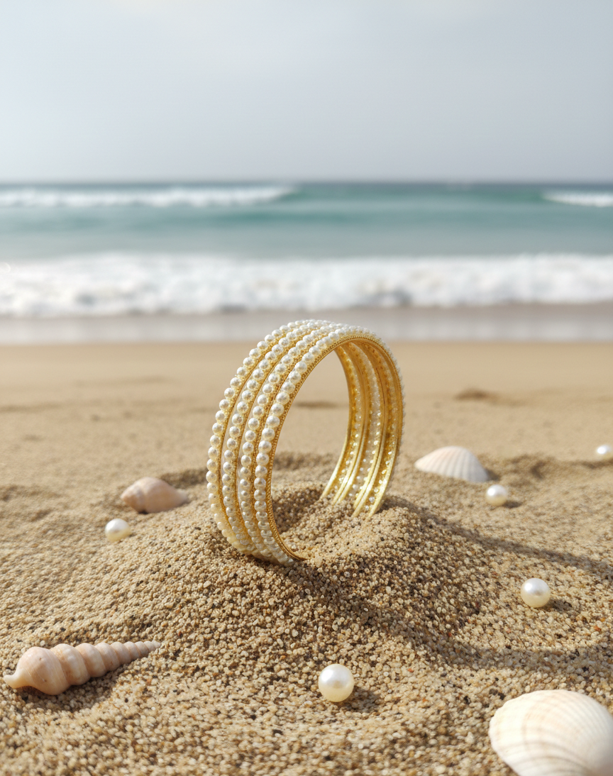 string pearl bangles
