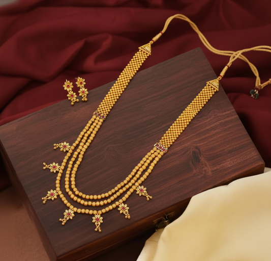 Rajratanika Long Kolhapuri Thushi Necklace
