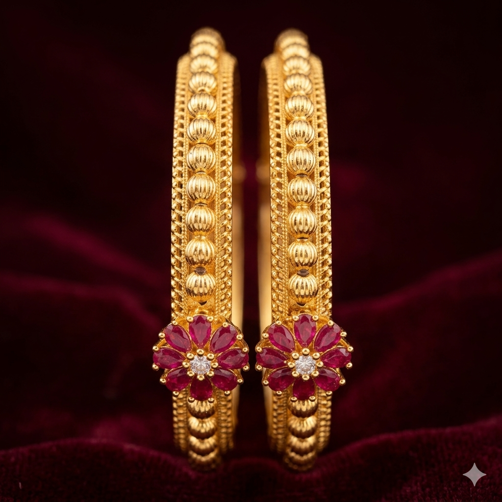 swati golden flower bangles
