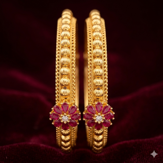 Swati Golden Flower Bangles