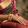 Red Triple Flower Moti Bangles
